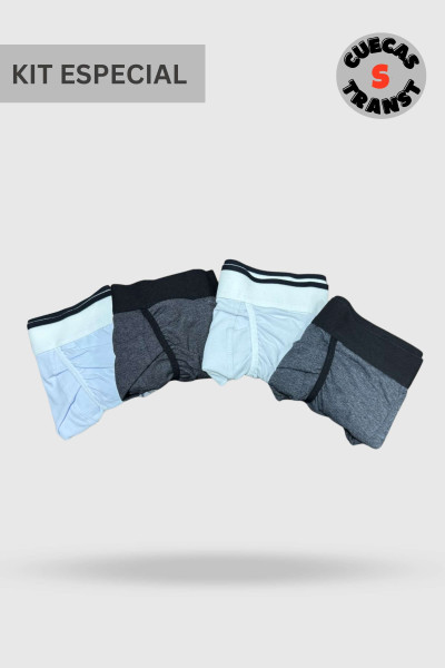  Kit 4 Cuecas TransT - Bicolor